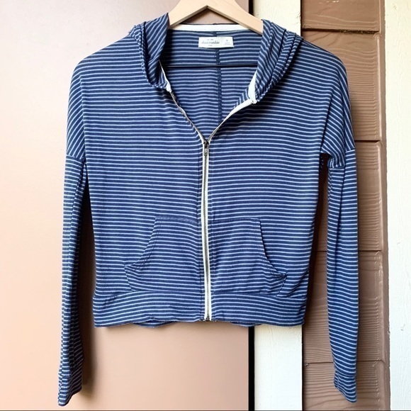 Abercrombie Kids Hoodie Blue Zip Up Viscose Jacket - Picture 1 of 14